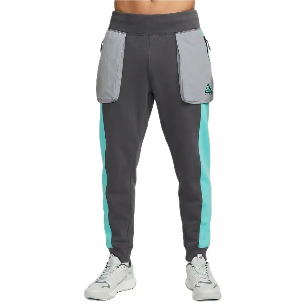 Nike ACG Gray Teal Blue External Zippered Pockets Sweatpants Joggers size L